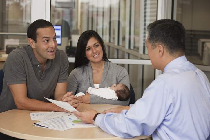 A family meets with a financial advisor.