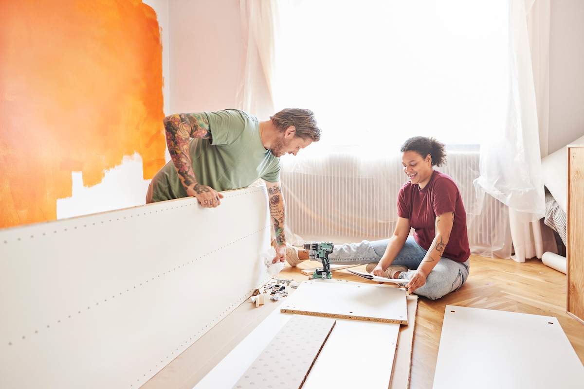 Homeowners increasing their home value with renovations on their property.