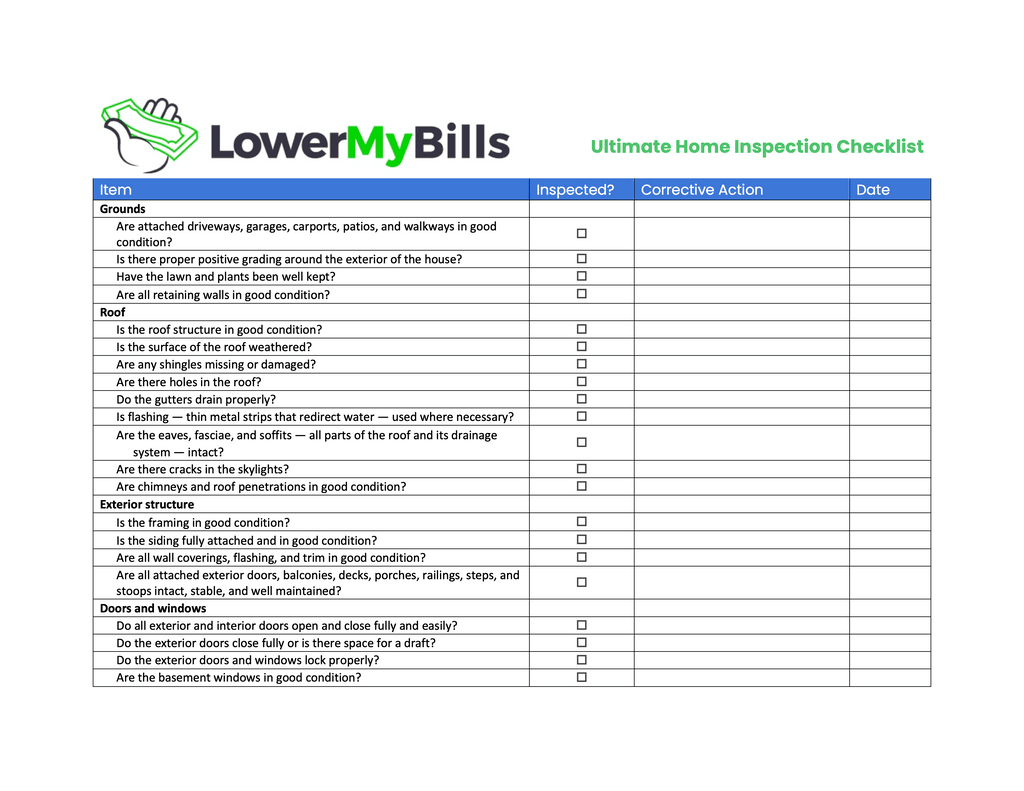 Home Inspection Checklist: A Guide for Buyers | LowerMyBills